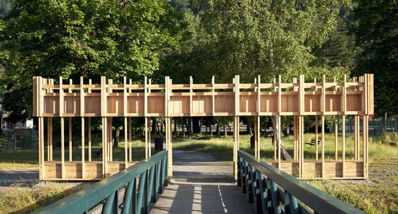 Reimagining Public Spaces: Faille Cachée des Marais Park Entrance in Bourg-Saint-Maurice, France